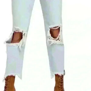 Free people We the Free Maggie Ripped Crop Straight Leg Jeans sz 31